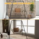 Hängstolsram Stativ Svart av Stål för Inomhus och Utomhusbruk Stabilt Stativ för Hängande Stolar Lastkapacitet upp till 150 kg 178 x 143 x 180 cm