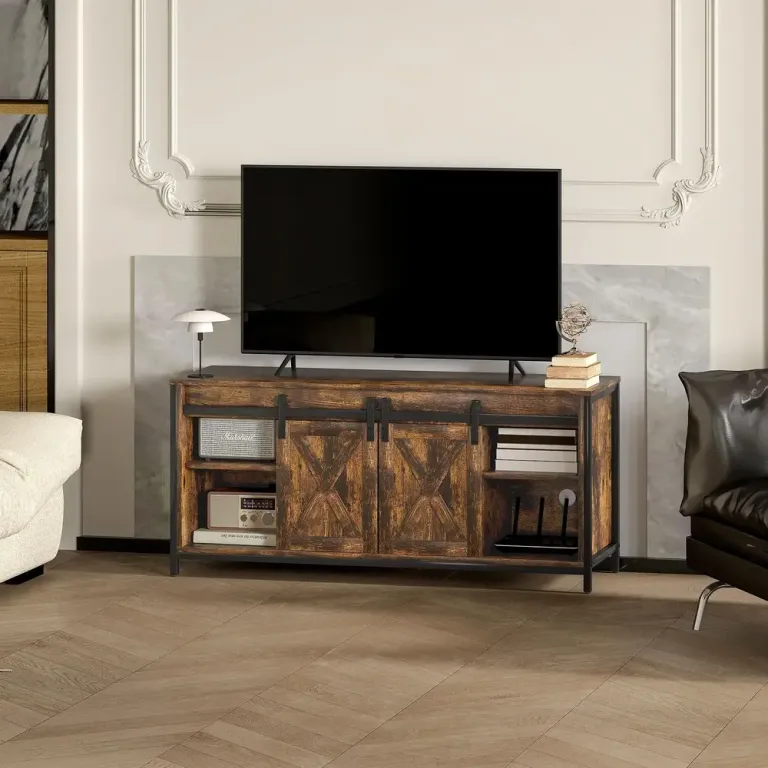 TV-Bänk TV-Skåp Brun av Trä Lowboard 2 120 x 40 x 54 cm