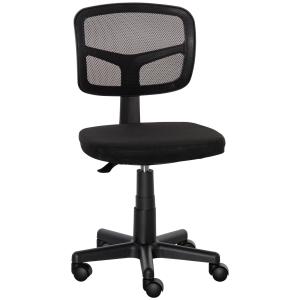 Ergonomisk Kontorsstol, Höjdjusterbar Snurrstol, Utrymmesbesparande, Svart