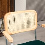 Skrivbordsstol i Bohostil med Armstöd i Trä och Justerbar Höjd för Kontor Ergonomisk och Stabil Grön Stål och Tyg upp till 120 kg