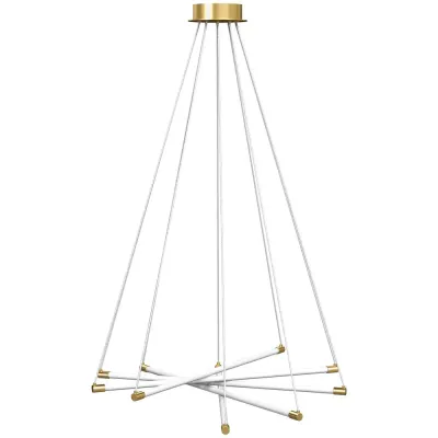 Modern LED-Taklampa 50 w med 5 Ljusrör, Guld/vit