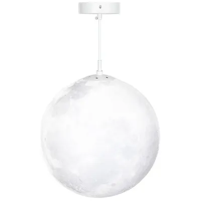 Taklampa Månlampa 3d Krämvit av Plast Hängande Lampa, Vit