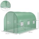 Folieväxthus Tomatväxthus Grön Förstärkt Folie Tunnel Kallram med Fönster Väderbeständigt 350 X 200 X 200 Cm