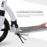 Barnsparkcykel med Stötdämpning Hopfällbar Höjdjusterbar från 14 År Aluminium Vit 92,5 X 37,5 X 87-101,5 Cm