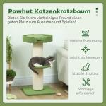 Kattträd 91 cm med Kattsäng, Plattform och Lammullsöverdrag, Grön