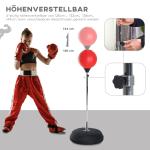 Boxningsset med Stansboll, Höjdjusterbar, Inklusive Boxningshandskar, Röd 126–144 cm