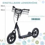 Sparkcykel med 12 Tums Hjul, Robust Skoter med Handbroms och Stöd, Säker Utelek för Barn, Svart