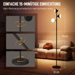 Golvlampa Dimbar Svart Metall för Vardagsrum 3 Roterbara Huvuden RGB Fjärrkontroll Touch Modern Design