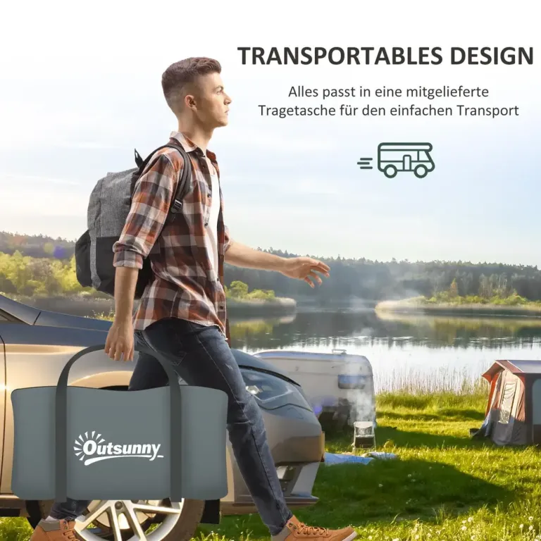 Grupptält Familjetält Grön av Polyester 4,9 x 3,05 x 2,25 m