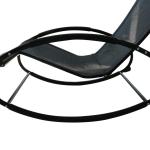 Gungstol Trädgårdsstol med Kudde Väderbeständig Stål och Textlinje upp till 120 Kg Svart 105 X 62 X 88 Cm