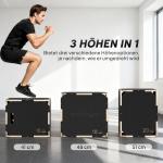 Plyobox Trä Justerbar Svart Plywood för Crossfit och Hoppträning Träningslåda med Handtag och Rundade Hörn Robust och Säker Konstruktion