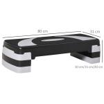 Justerbar Stepbräda för Aerobics, Halkfri Träningsbänk med 3 Höjdlägen, Effektivt Redskap för Fitness Hemma, Svart/Grå, 80 x 31 cm