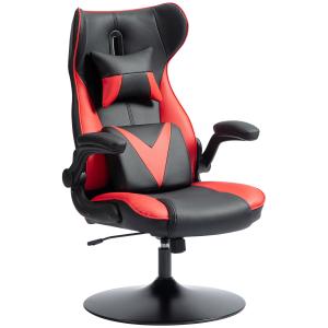 Gamingstol Datorstol Svart Röd av Konstläder och Metall för Kontor Ergonomisk med Vippfunktion 120 kg