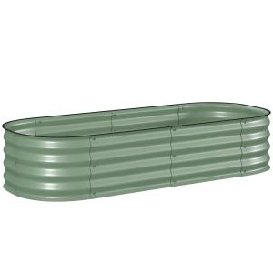 Odlingskrage Modulär med Skyddade Kanter och Öppen Botten för Trädgård Hållbar och Stabil Grön Metall 150 x 62 x 30 cm