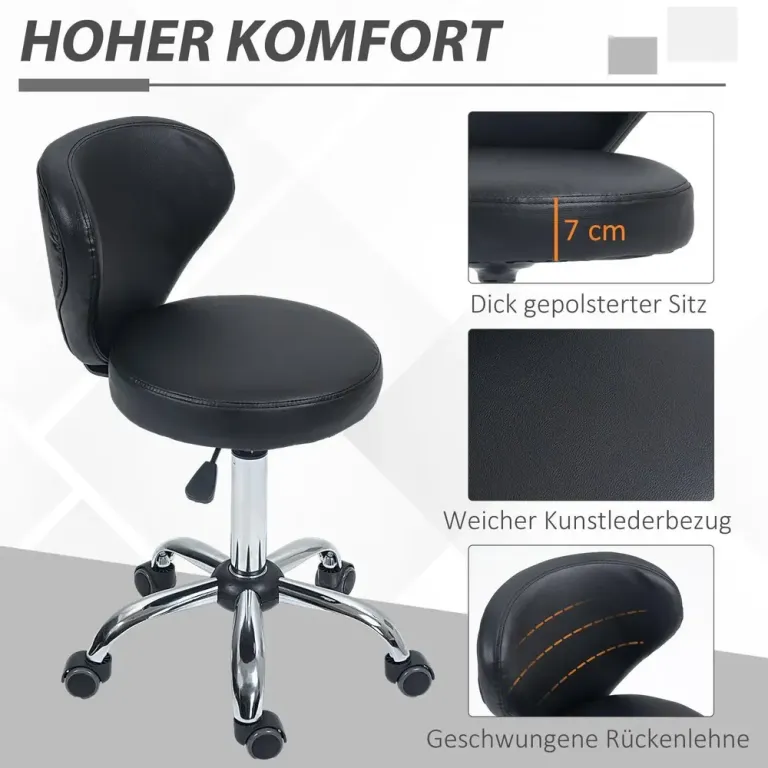 Rullande Pall Massagepall Roterande Arbetspall 49-64 cm