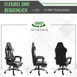 Spelfåtölj Höjdjusterbar med Nackstöd och Svankkudde Ergonomisk upp till 120 Kg med Fotstöd Svart