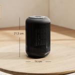 Värmefläkt Keramisk 1500 W Svart Plast för Kontor och Sovrum Bärbar Kupévärmare med Timer och Överhettningsskydd Tyst och Effektiv Värme Kompakt