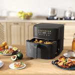 Hot Air Fryer, 8 L med 8 Program och LED-skärm, Svart