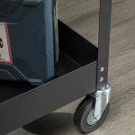 Verkstadsvagn Verktygsvagn med 2 Nivåer Svart av Stål för Garage och Verkstad Transportvagn med Hjul 150 kg 84,5 x 38 x 84 cm