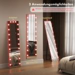 Helkroppsspegel LED Touch Gräddvit Glas för Sovrum med RGB-belysning 21 Lampor Minnesfunktion 150x40 cm