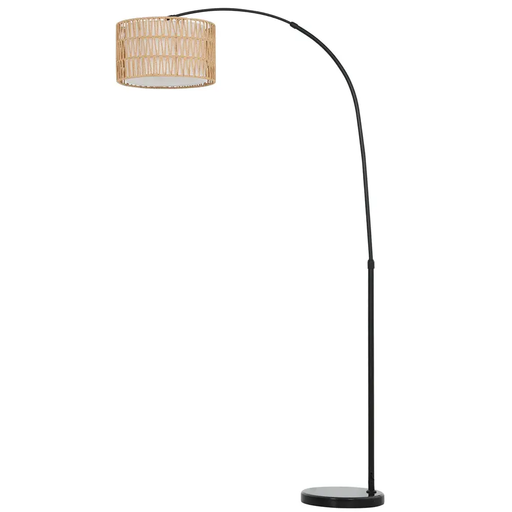 Golvlampa med Hamprepsskärm Höjdjusterbar och Fotkontakt