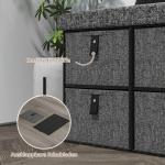 Skobänk Garderobsbänk med 6 Lådor Mörkgrå av Linnelook ve Tyg för Hall ve Entré Skokista för 6 Par Skor 76,5 x 38 x 38 cm