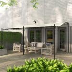 Påbyggnadspaviljong Pergola Med Tak, Vattenavvisande Paviljongtak, Fristående Trädgårdspaviljong, Uteplatspaviljongtak, Solskydd För Altan, Trädgård, Ca. 3X5X2,5 M Krämvit