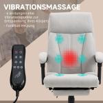 Kontorsstol Chefsstol Ljusgrå av Tyg och Metall för Kontor och Hemmakontor Ergonomisk med Massagefunktion och Fotstöd Bekväm