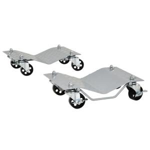 Trolleydomkraft 2-Pack Manöverhjälp för Däckbyte Domkraft 4 Hjul för Bil och Verkstad Grå 40,5 X 30 X 13,5 Cm