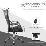 Kontorsstol Nät Höj- och Sänkbar Skrivbordsstol Ergonomisk Spelstol Snurrstol med Vippfunktion Svart
