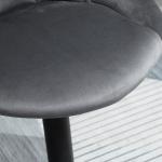 Barstolar 2-pack Prisvärd Mörkgrå Sammet för Kök och Bar med Justerbar Höjd och Fotstöd Ergonomisk Design i Metall Robust Modell