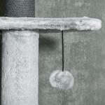 Skrapstolpe Kattträd Grå av Sisal och Plysch för Katter Takhög Klösmöbel med Kattgrotta och Spelboll 225-255 cm