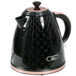 Vattenkokare 2200 W med Utsiktsfönster, Filter och Snabbkokning, Svart