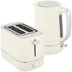 Set med 1,7 L Vattenkokare och Brödrost med 6 Bryningsnivåer, Beige