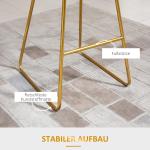 Barstolar i Sammet 2-Pack, Moderna Köksstolar med Ryggstöd och Fotstöd, Elegant Design med Guldiga Ben för Bar och Kök, Svart/Guld, 52,5 x 47 x 97 cm