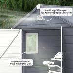 Verktygsbod Redskapsbod med Taktak Grå av Aluminium för Trädgård och Bakgård Skjul med Låsbar Dörr och Fönster 4,1 m³ 240 x 190 x 228 cm