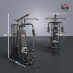 Träningsstation, Power Station med Lat Pulldown, Butterfly Bar och 45 kg Vikter, Multifunktionell Styrketräning för Hemmabruk, Svart