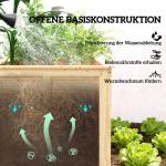 Odlingslåda Trä Naturfärgad Furuträ för Trädgård och Uteplats Planteringslåda med Öppen Botten och Förstärkning Robust 152x77x77 cm