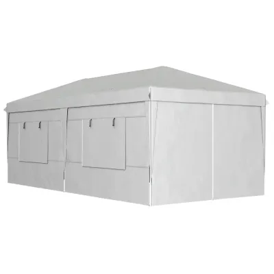 Trädgårdspaviljong Pop-up Partytält Ljusgrå 3 x 6 m