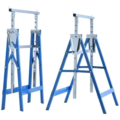 Hopfällbara Arbetsbockar 2-Pack 68 x 58 x 80-130 cm