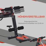 Sit Up Bench Justerbar Magtränare Träningsbänk Vadderad upp till 120 Kg för Effektiv Magträning Röd Svart 166 X 53 X 52-60 Cm