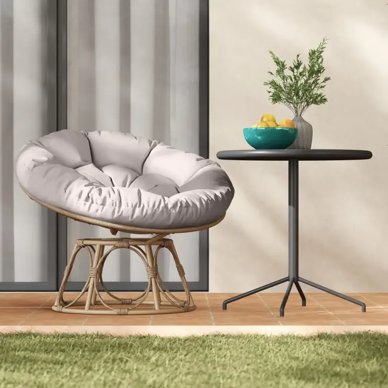 Papasan Stol Rottingstol 360° Ljusgrå av Rotting 120 cm