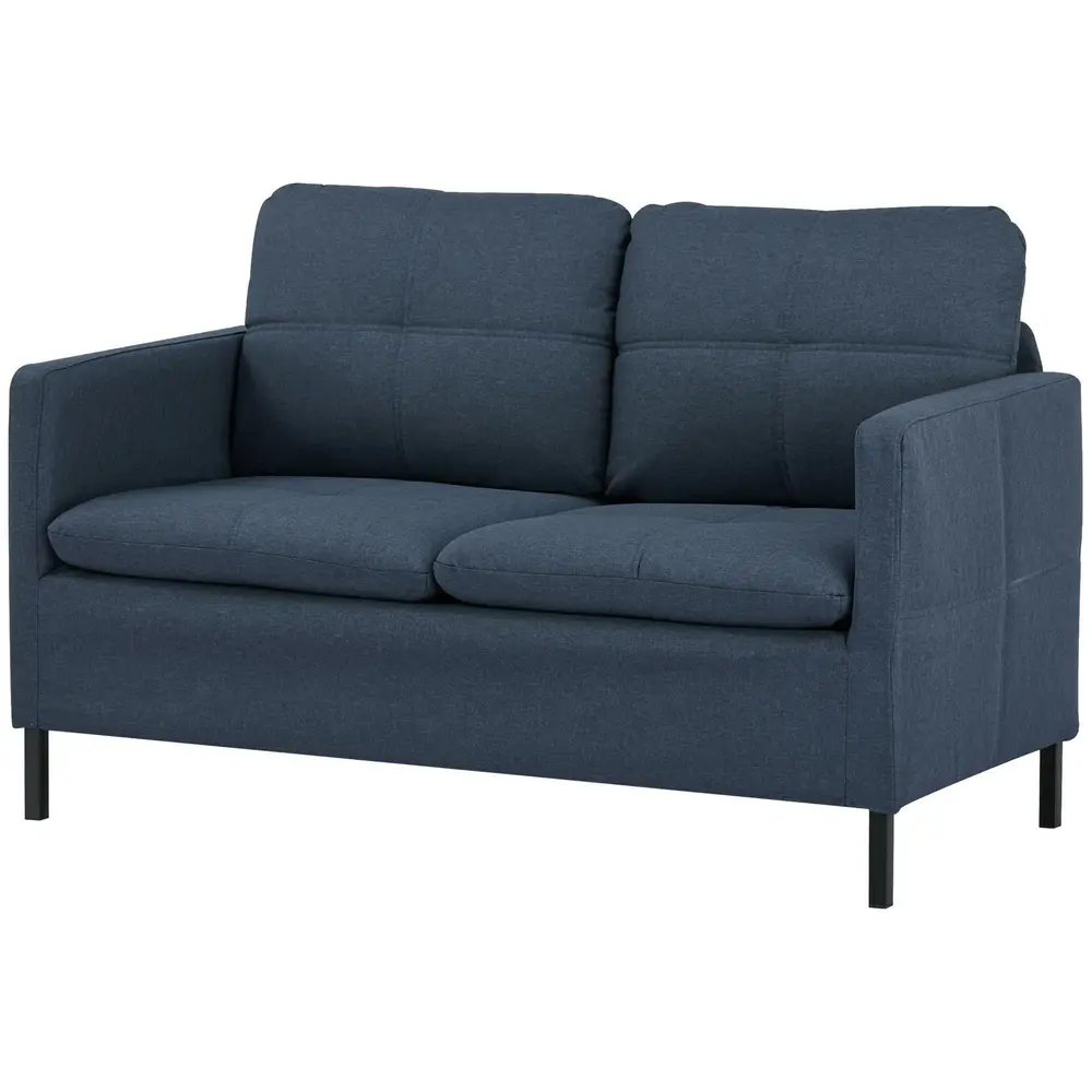 Soffa Loveseat Mörkblå av Tyg 135 x 67 x 78 Cm