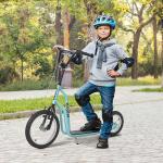 Barnskoter från 5 År Kickboard med Pneumatiska Däck 16/12 Tum Blå 135 X 58 X 88-94 Cm