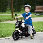 Elektrisk Barnmotorcykel, LED-strålkastare, Avtagbara Träningshjul, Röd/Svart