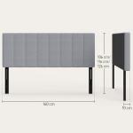 Sänggavel Justerbar Grå Linnelook för Dubbelsäng 160 cm Höjdjusterbar med Metallben Modern Sovrumsinredning