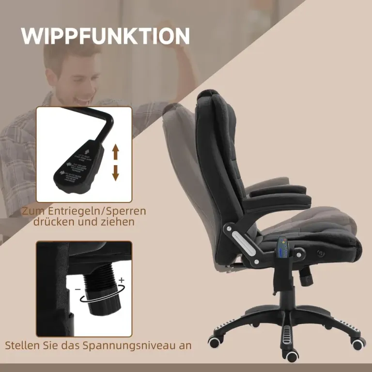 Kontorsstol med Vibrationsmassage och Värme Höj