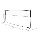 Portabelt Badmintonnät för Trädgård Justerbart Sportnät för Badminton och Tennis Enkel Montering Svart 400 X 60 Cm 94/158 Cm