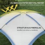 Lusthus Paviljong Event Shelter Blå av Polyester och Metall för Camping och Festival Vattenavvisande Partytält 3,5 x 3,5 m