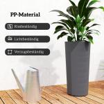 Blomkruka 2-pack Stapelbar Mörkgrå Plast för Trädgård och Balkong Odlingskruka Rund med Dräneringshål Robust Design 35x35 cm